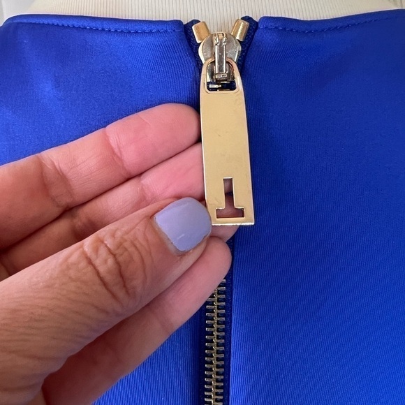 Ted BAKER LONDON royal blue scuba sleeveless skater dress size 4 or US large - Picture 5 of 13